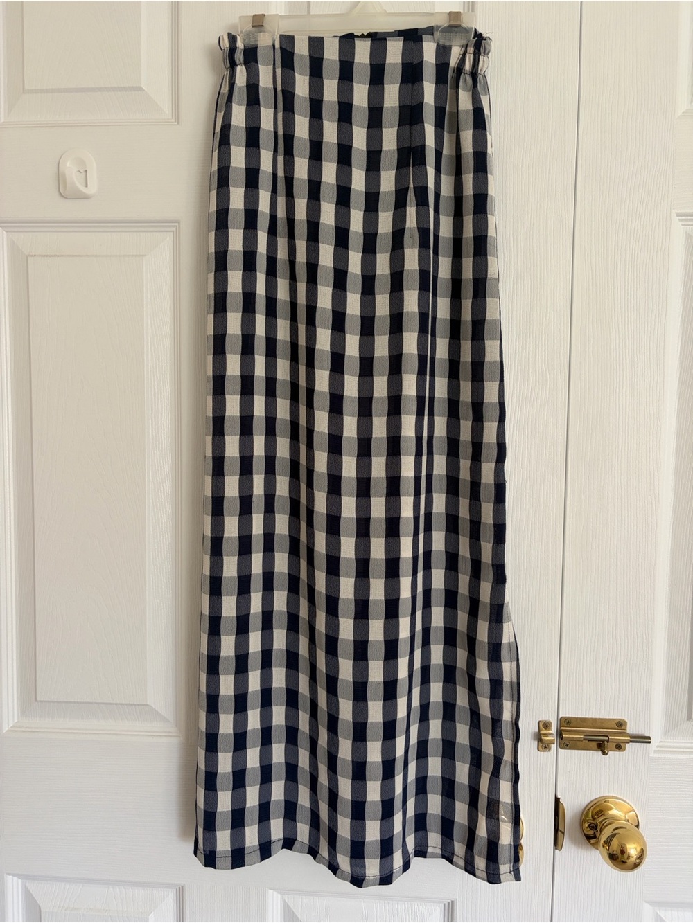 Black and White Check Maxi Skirt - Classic Gingham